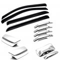 Smoked Window Visors Deflectors Handle Mirror And Tailgate Cover For 2014 2018 Chevrolet Silverado Gmc Sierra 1500 2500 3500 