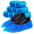 Disposable Waterproof Shoe Covers 100 Pieces 50 Pairs Blue Non Slip Medical Boot For Rain Indoor And Outdoor Use 