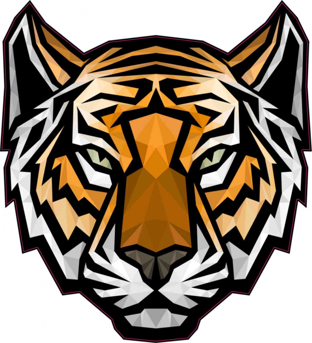 Stickertalk Mosaic Tiger Head Vinyl Sticker 4 5 Inches By