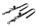 1 5in X 7ft Ratchet Tie Down Straps With Latch Hooks And Soft Tye 1000 Lb Working Load Limit 3000 Breaking Strength Black Pair 