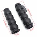 Httmt Trhb114f-25-bk Black Rubber Hand Grips 1 Inch 25mm Pair Compatible With H-d Softail Fat Boy Flstf Kawasak Vulcan Suzuk
