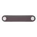 Vicenza Designs K1180 Carlotta Daisy Leather Pull 5-inch Brown Polished Nickel 