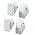 Caster Wheels 1 36mm Height Polypropylene With Top Plate For Furniture Carts Workbench White Pack Of 4 