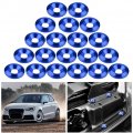 Qiilu 20pcs Aluminum Washers Bolts Universal Vehicle Bumper Fender Washer Bolt Engine Bay Dress Up Kit Blue