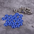 20pcs Aluminum Washers Bolts Universal Vehicle Bumper Fender Washer Bolt Engine Bay Dress Up Kit Blue