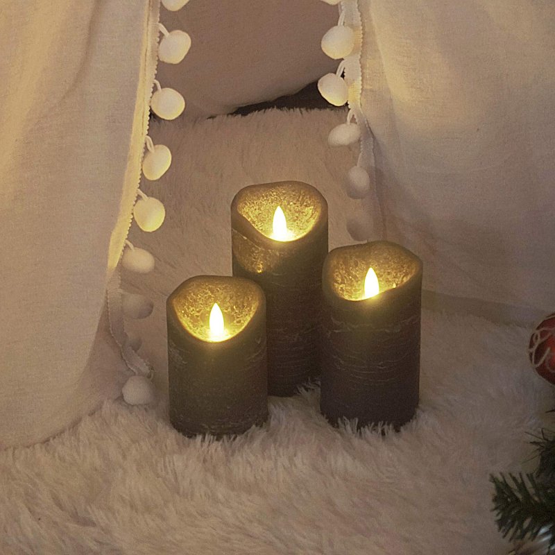 Candle Choice Battery Operated Flameless Candles With Timer Real Wax Realistic Flickering Electric Led Pillars Automatic