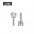 Uxcell Knurled Thumb Screws M3x14mm Brass Shoulder Bolts Grip Knobs Fasteners Nickel Plated 5pcs