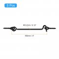 Uxcell 5pcs Eye Latch Gate Door Swivel Hook 4 Cabin And Lock With Mounting Screws For Wood Window Black
