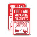 2 Pack Fire Lane No Parking On Street Unauthorized Vehicles Towed At Vehicle Owner S Expense With Car Tow Graphic 12 X 18 