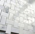 Carrara White Marble Basketweave With Dots 1 2 Sqft Floor 