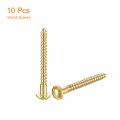 Uxcell Wood Screws M4 X 50mm Slotted Round Head Brass Self-tapping Woodworking Screw 10 Pcs