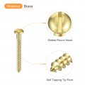 Uxcell Wood Screws M4 X 50mm Slotted Round Head Brass Self-tapping Woodworking Screw 10 Pcs