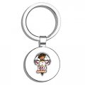 Glover Trading Headphones Man Shout Loudly Round Stainless Steel Metal Key Chain Keychain Ring Double Sided Deisgn 