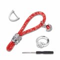 Crystal Bling Car Keychain For Women Sparkly Rhinestones Key Fob Holder Accessories Strap With Anti-lost D-ring 