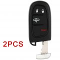 Ocpty 2 Pcs Flip Key Entry Remote Control Uncut Fob Shell Case Replacement For Fits 2014-2018 Jeep Cherokee Ram 1500 2500 3500