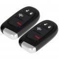 Ocpty 2 Pcs Flip Key Entry Remote Control Uncut Fob Shell Case Replacement For Fits 2014-2018 Jeep Cherokee Ram 1500 2500 3500