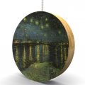 Van Gogh Starry Night On The Rhone Hardwood Oak Fan Light Pull 