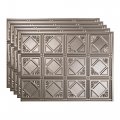 Fasa De Traditional Style Pattern 4 Decorative Vinyl 18in X 24in Backsplash Panel In Brushed Nickel 5 Pack 