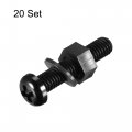 Uxcell Nylon Screw Nut Washer Assortment Kit M6x30mm Round Head Machine Bolt Nuts Flat Washers Black 20 Set
