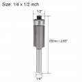 Uxcell Router Bit 1 4 Shank 2 Inch Cutting Dia5mm Depth Flush Trim With Bearing 2 Flutes Carbide For Woodworking Milling Cutter