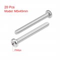 Uxcell M5x45mm Machine Screws Phillips Cross Pan Head Screw 304 Stainless Steel Fasteners Bolts 20pcs