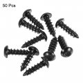 Uxcell Hex Socket Self Tapping Screws M6 X 20mm Carbon Steel Wood Screw 50pcs