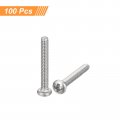 Uxcell 2-56x1 Pan Head Machine Screws 304 Stainless Steel 18-8 Screw Phillips Drive Fully Threaded Bright Finish Pack Of 100