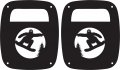 Jeeptails Bigfoot Snowboard Tail Light Covers For Jeep Wrangler Tj And Yj Set Of 2 