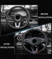 Customized Steering Wheel Cover For Mercedes Benz Premium Leather Carbon Fiber Texture With Logo Non-slip Breathable