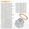 Front Differential Drain Plug Kit For Toyota 4runner Tacoma Lexus Replaces 90341-24016 And 90430-24017 Heavy Duty Anti