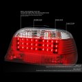 Compatible With Bmw E38 7-series Pair Of Clear Lens Red Led Rear Brake Signal Tail Light