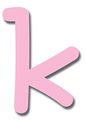 6-inch Wall Hanging Wood Letter Sweet Solid Color Light Pink K 