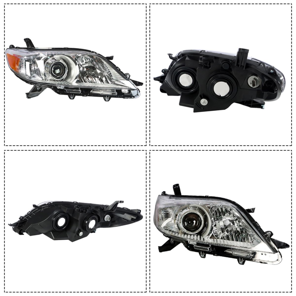 Passenger Side Headlight Assembly For Sienna 2011 2018 Halogen Chrome Housing Headlamp 8111008032 Replacement