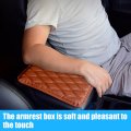 Auceli Car Center Console Pad Pu Leather Auto Armrest Storage Box Mat Waterproof Vehicle Cover Cushion Protector Interior
