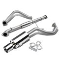 Auto Dynasty 4 Inches Rolled Muffler Tip Catback Exhaust System For 1999-2003 Mitsubishi Galant 2 4l I4 Stainless Steel 