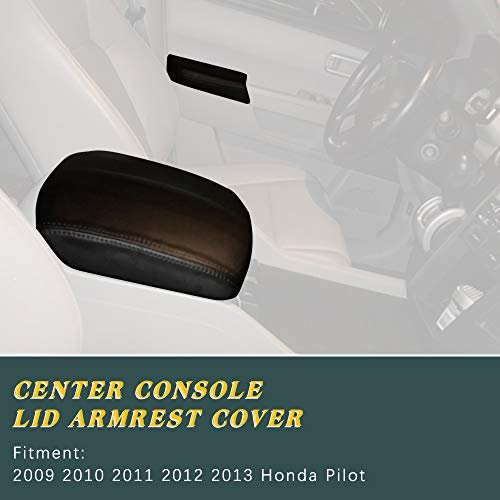 A Abigail Center Console Armrest Cover Replacement For 2009 2010 2011 2012 2013 2014 2015 Honda Pilot Auto Leather Suture Lid