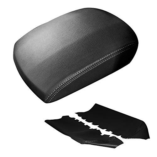 A Abigail Center Console Armrest Cover Replacement For 2009 2010 2011 2012 2013 2014 2015 Honda Pilot Auto Leather Suture Lid