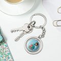 Graphics More Wonder Woman And Flash Christmas Tree Keychain Spinning Round Chrome Plated Metal