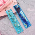 Beemorita Car Keychain Tag For Motorcycle Scooter Flower Key Chain Ring Women Men Van Gogh Starry Night Jet 2pcs Blue 