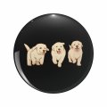 Golden Retriever Dogs Keychain Double Sided Stainless Steel 3d Resin Design Round Animal Key Ring For Backpacks And Handbags 1 