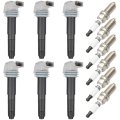 6 Ignition Coils With Iridium Spark Plugs 4 Pins Packs Fits For Porsche 911 3 0l 2017-2019 Coil And Replaces Uf641