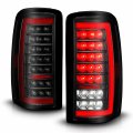Amerilite For 2000-2006 Chevy Tahoe Suburban Gmc Yukon Xl 1500 2500 Full Led C-type Tube Smoke Black Replacement Tail Lights