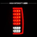 Amerilite For 2000-2006 Chevy Tahoe Suburban Gmc Yukon Xl 1500 2500 Full Led C-type Tube Smoke Black Replacement Tail Lights