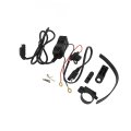 Dual Usb A 12v-24v Universal Motorcycle Charger For Handlebar Water Sae Interface Voltmeter Included Green 