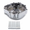 Httmt- Chrome Cnc See Through Clear Engine Stator Cover Compatible With Suzuk 01-03 Gsxr 600 750 01-02 1000 P N Mt313-009a-cd