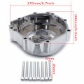 Httmt- Chrome Cnc See Through Clear Engine Stator Cover Compatible With Suzuk 01-03 Gsxr 600 750 01-02 1000 P N Mt313-009a-cd