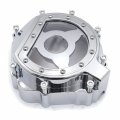Httmt- Chrome Cnc See Through Clear Engine Stator Cover Compatible With Suzuk 01-03 Gsxr 600 750 01-02 1000 P N Mt313-009a-cd