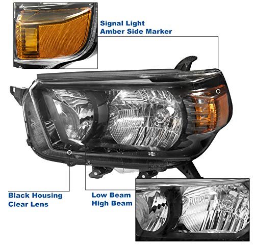 Headlight Headlamp Lamp Black Driver Side For 2010-2013 Toyota 4runner