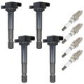 Suitable 2000-2003 For Honda S2000 2 0l L4 Automotive Replacement Ignition Coils 3-pins Uf298 Set Of With 4 Iridium Spark Plugs