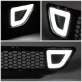 Led Drl Honeycomb Mesh Front Lower Bumper Grille Grill Compatible With Ford Mustang Base Ecoboost Gt 15-17